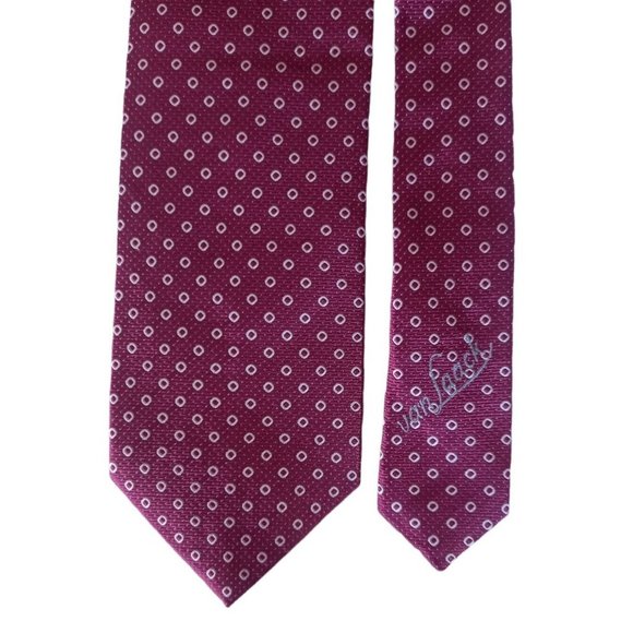 VAN LAACK Purple Geometric 100% Silk Tie 58"/ 3".1/2 NWOT - Picture 3 of 6